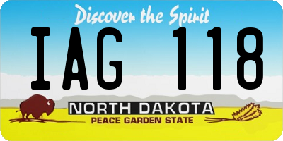 ND license plate IAG118