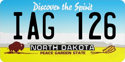 ND license plate IAG126