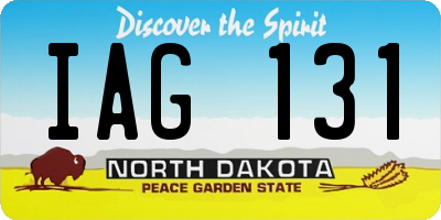 ND license plate IAG131