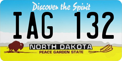 ND license plate IAG132