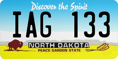 ND license plate IAG133