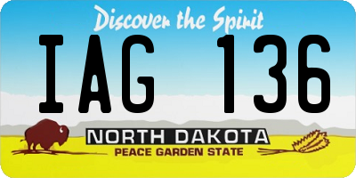 ND license plate IAG136