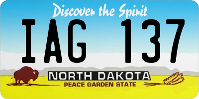 ND license plate IAG137