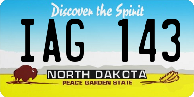 ND license plate IAG143