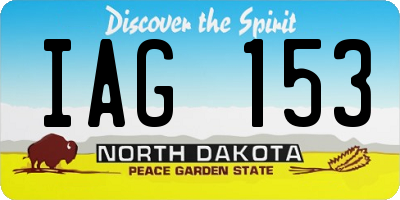 ND license plate IAG153