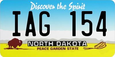 ND license plate IAG154