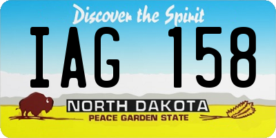 ND license plate IAG158