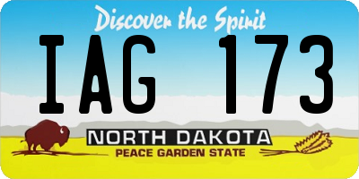 ND license plate IAG173