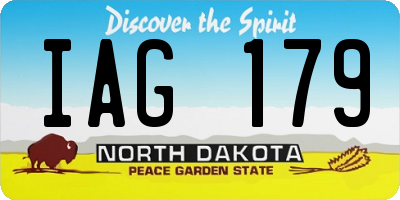 ND license plate IAG179