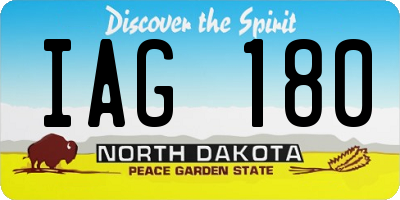 ND license plate IAG180
