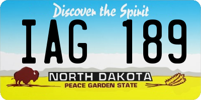 ND license plate IAG189