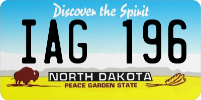 ND license plate IAG196