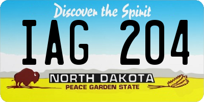 ND license plate IAG204