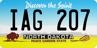 ND license plate IAG207
