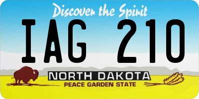 ND license plate IAG210