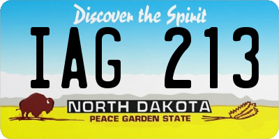 ND license plate IAG213