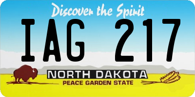 ND license plate IAG217