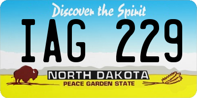 ND license plate IAG229