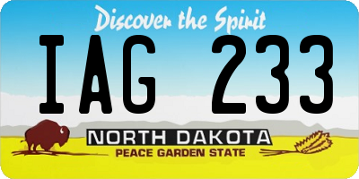 ND license plate IAG233