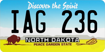 ND license plate IAG236