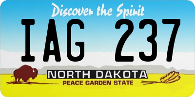 ND license plate IAG237