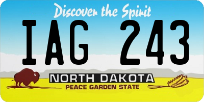 ND license plate IAG243