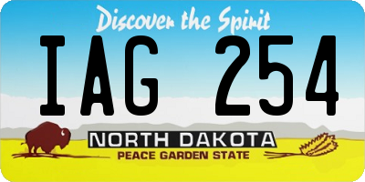 ND license plate IAG254