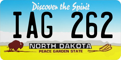 ND license plate IAG262