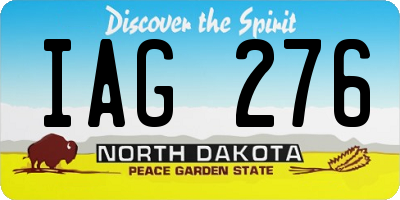 ND license plate IAG276