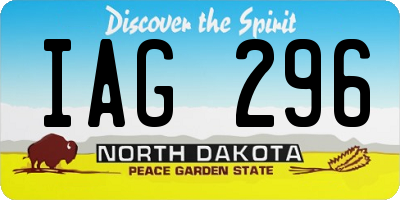 ND license plate IAG296