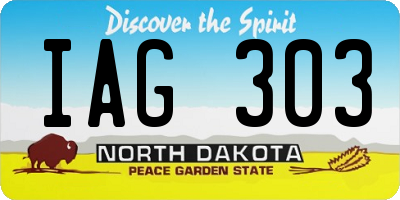 ND license plate IAG303