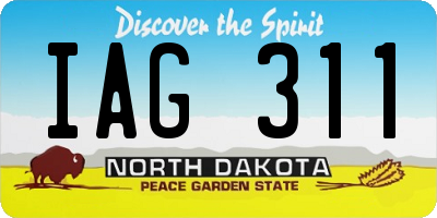 ND license plate IAG311