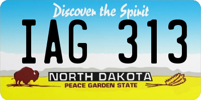 ND license plate IAG313