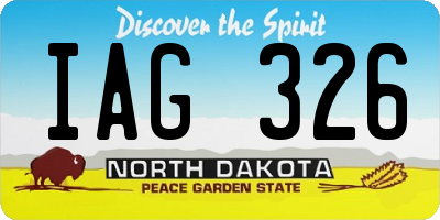 ND license plate IAG326