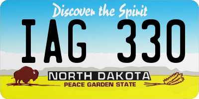 ND license plate IAG330