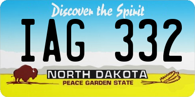 ND license plate IAG332