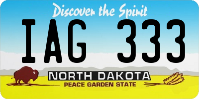 ND license plate IAG333