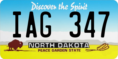 ND license plate IAG347