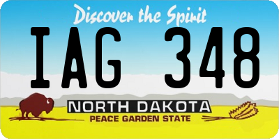 ND license plate IAG348