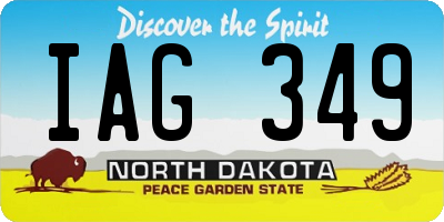 ND license plate IAG349