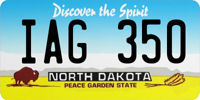 ND license plate IAG350
