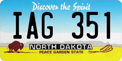 ND license plate IAG351