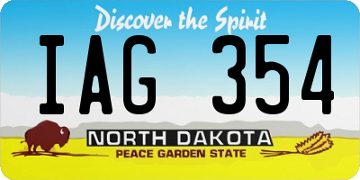 ND license plate IAG354