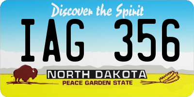 ND license plate IAG356