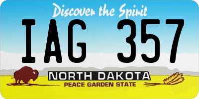 ND license plate IAG357