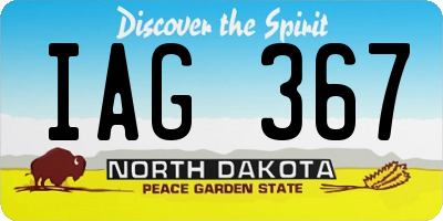 ND license plate IAG367
