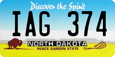 ND license plate IAG374