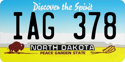 ND license plate IAG378