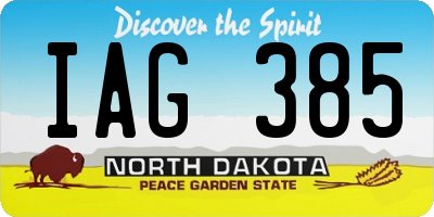 ND license plate IAG385
