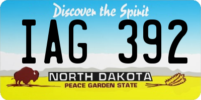 ND license plate IAG392